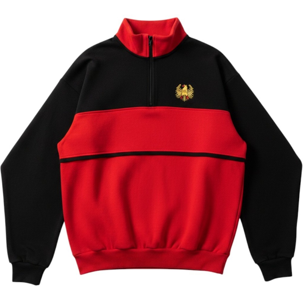 Vintage Art Unlimited Sweatshirt Red Black Quarter Zip Pullover Eagle Logo 90s